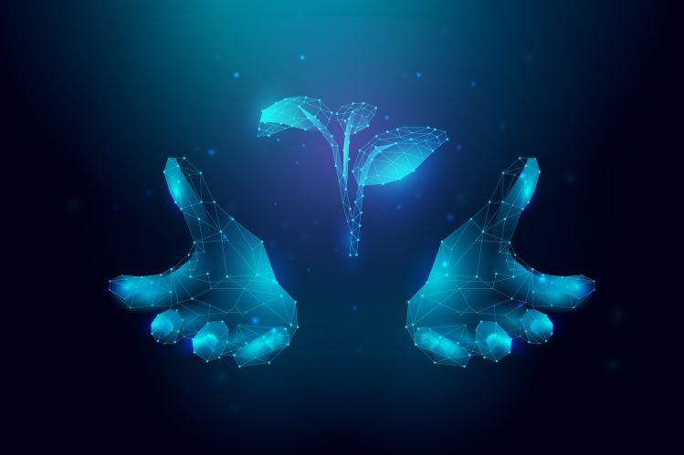 Digital hands over digital plant