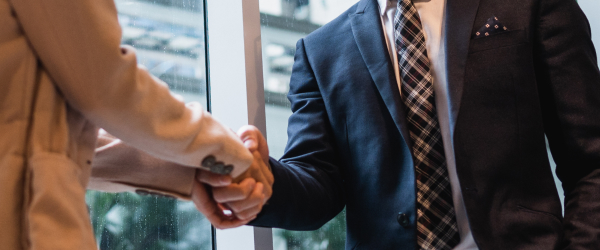two businesspeople shaking hands